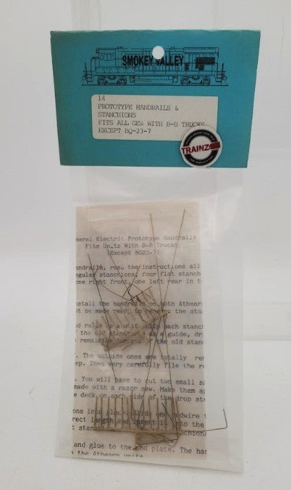 Smokey Valley RR Products K14 HO Scale Prototype Handrail kit GE B-B Brass Kit