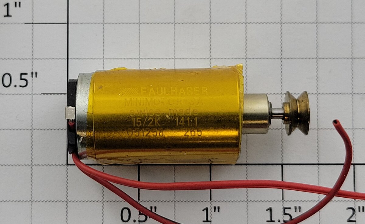 Faulhaber 053895 12-Volts DC Motor 34mm x 16mm OD Wired with Pulley