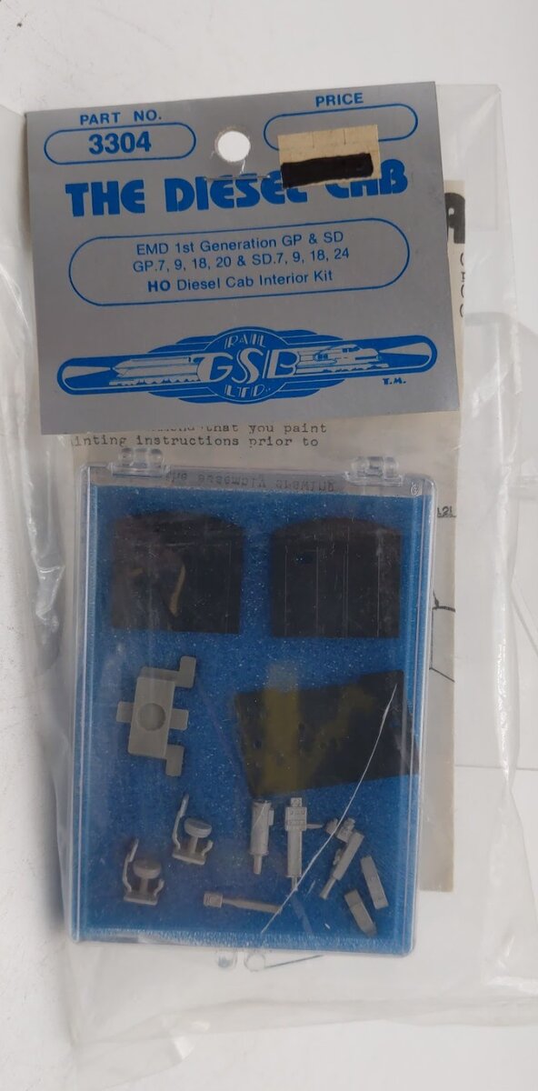 GSB Rail Associates 3004 HO Scale EMD 1st GenerationThe Diesel Cab Interior Kit