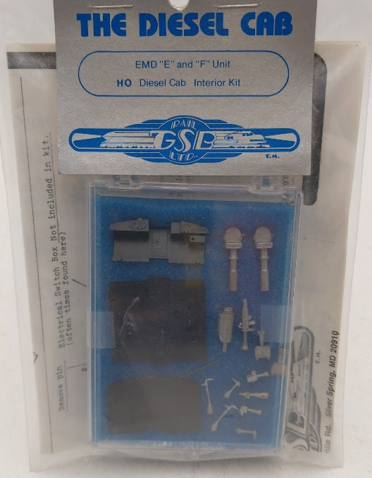 GSB Rail Associates 3301 HO Scale EMD E or F Type  Unit Diesel Cab Interio Kit