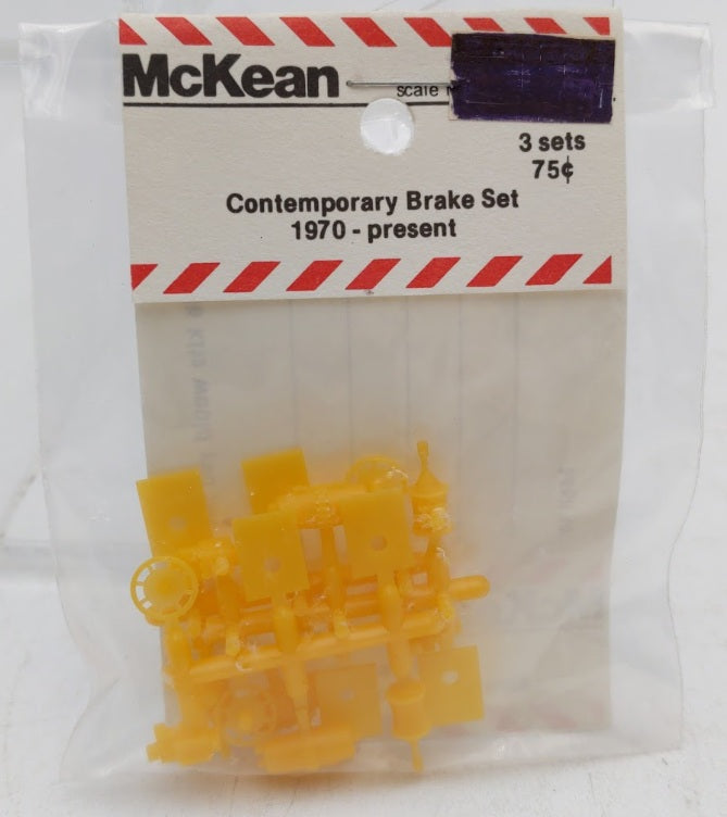 McKean 1970 HO Scale Contemporary Brake Set 1970 - Present Yellow Plastic 3 Sets