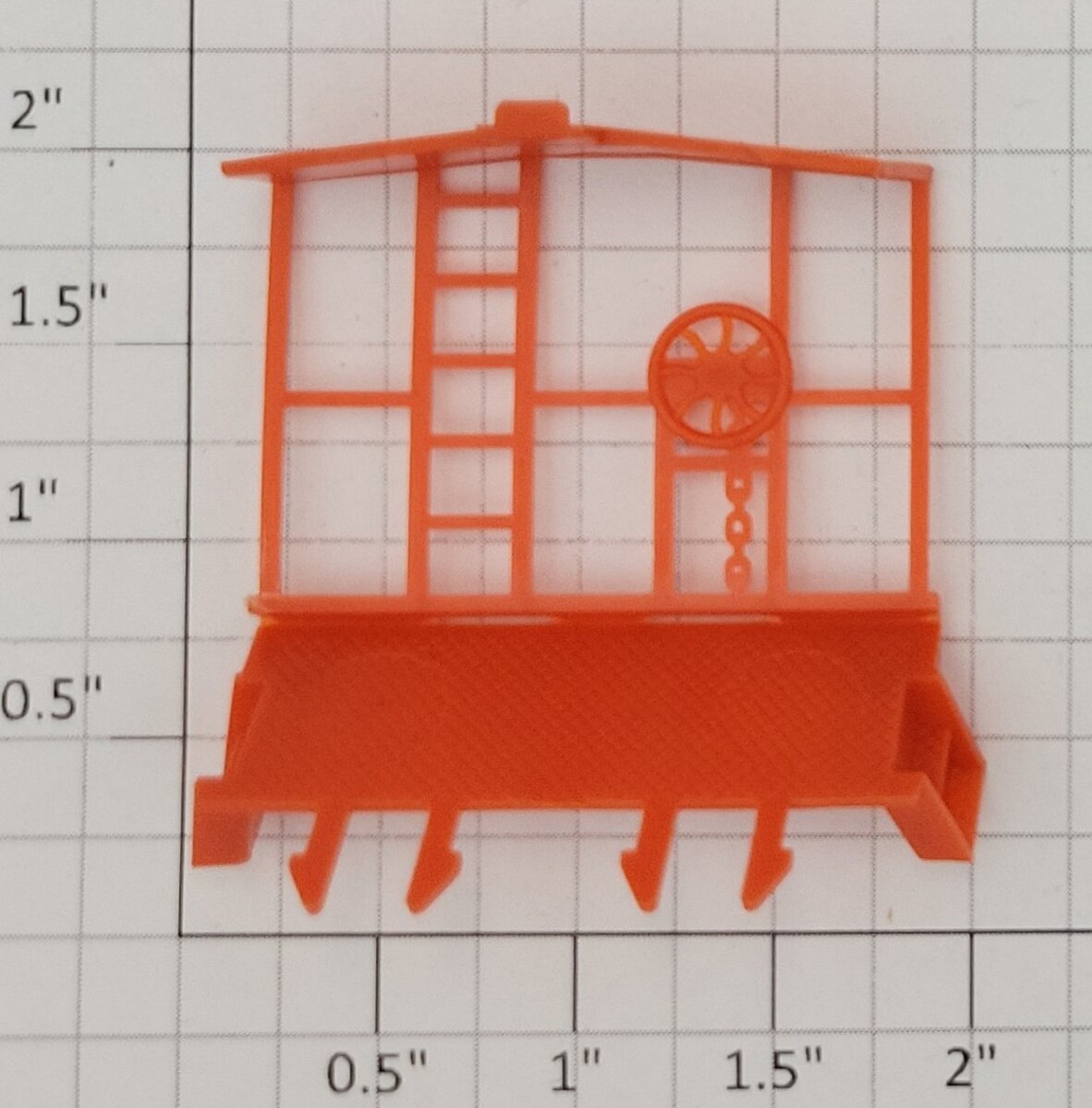American Flyer 48714-55 Orange Plastic Caboose End Rail