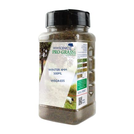 WWScenics WSG4-035 4mm Winter Static Grass - 500 ml. Canister