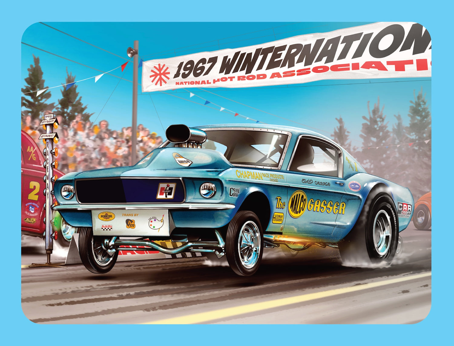 MPC 1027 1:25 Ohio George Malco Gasser Mustang Car Plastic Model Kit