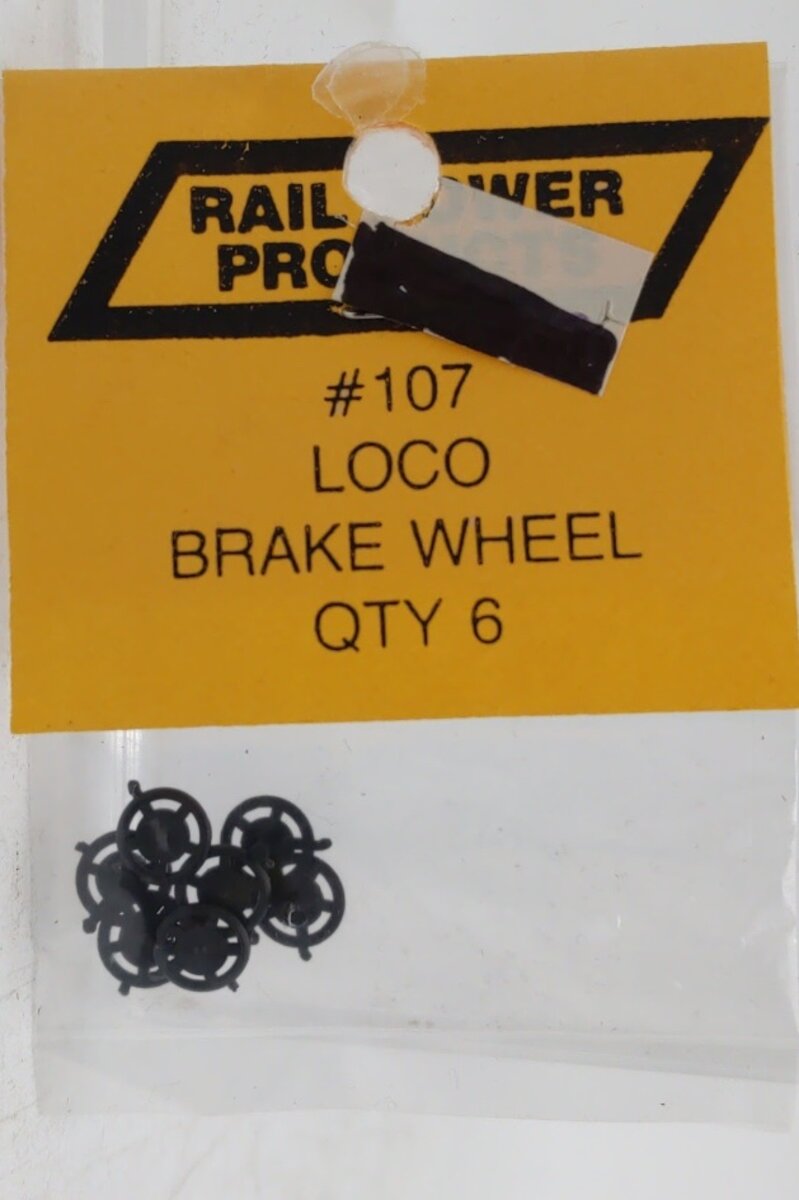 Rail Power 107 HO Scale Locomotive Brake Wheel (Pack of 6)