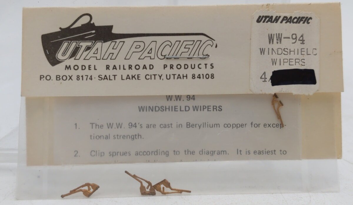Utah Pacific Models RR Product WW-94 HO Scale Windshield Wipers (Pack of 4)