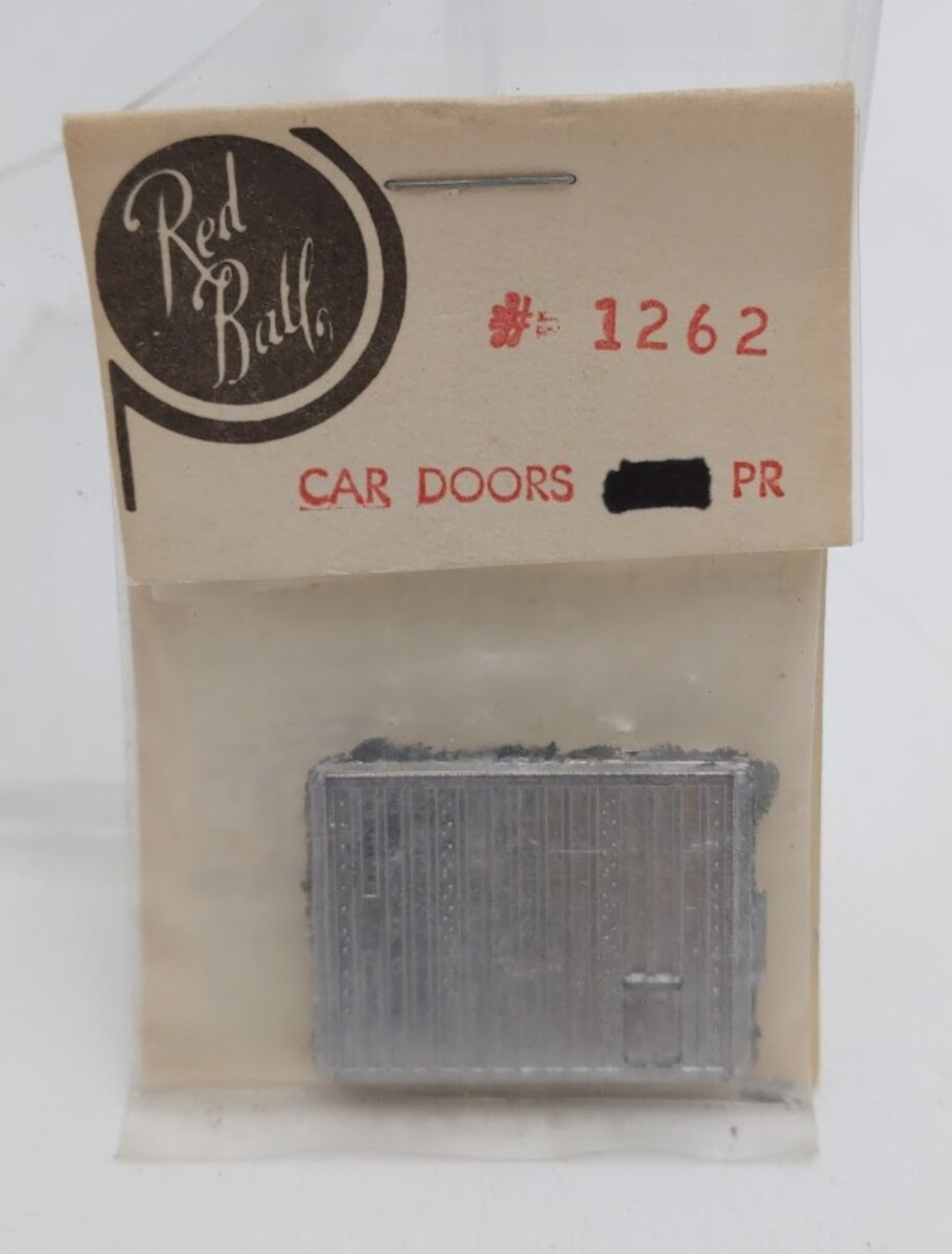 Red Ball 1262 HO Scale Car Doors PR Unpainted Metal