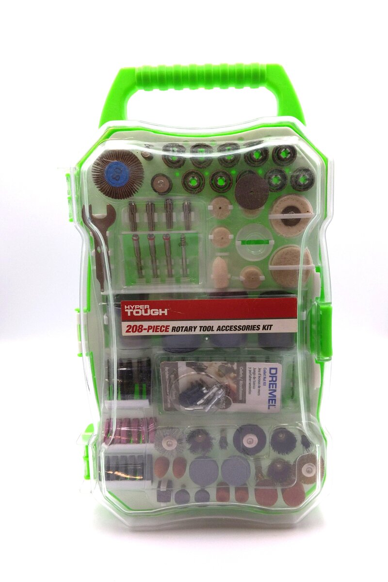 Hyper Tough 9673 208-Piece Rotary Tool Accessory Kit