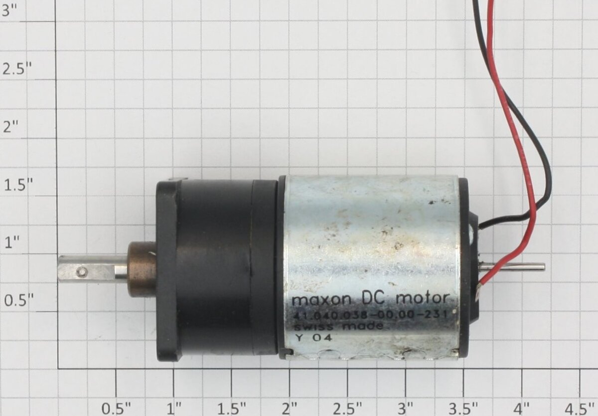 Maxon 410400380000231 18-Volt DC Motor with Offset Gearbox and Wires