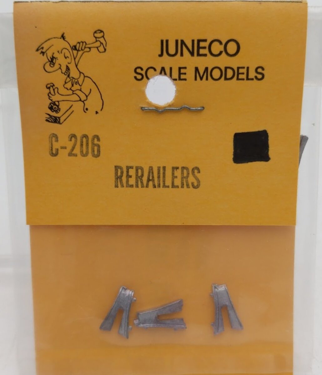Juneco C-206 HO Model Railroad White Metal Rerailers (Pack of 4)