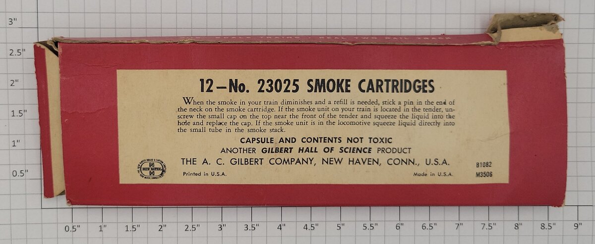 American Flyer 23025 S Scale Red Capsule Smoke Cartridges in Original Box (6)