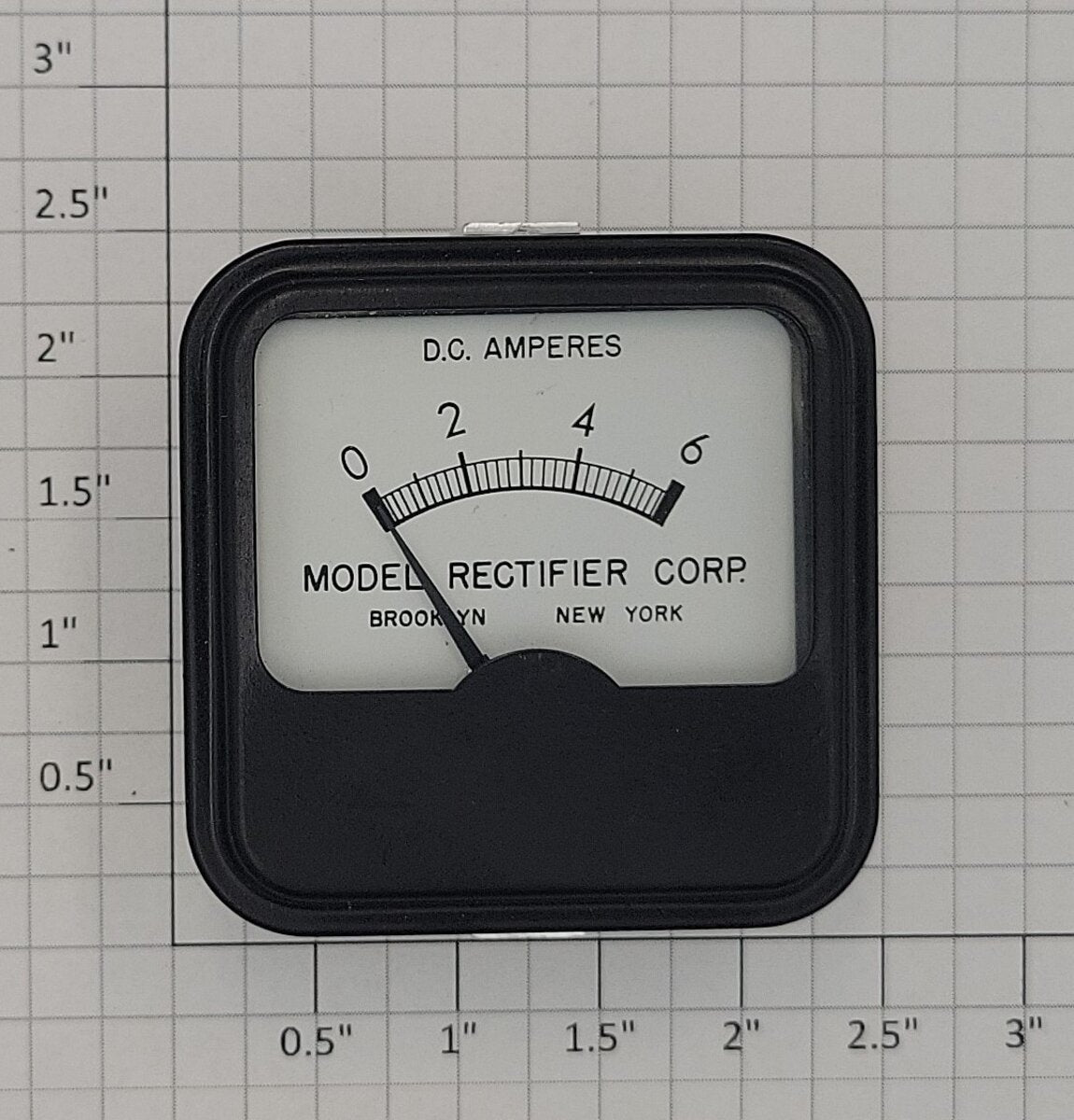 MRC DCA-0819 Model Rectifier Corp. Panel Mount DC Ammeter 0-6 Amperes