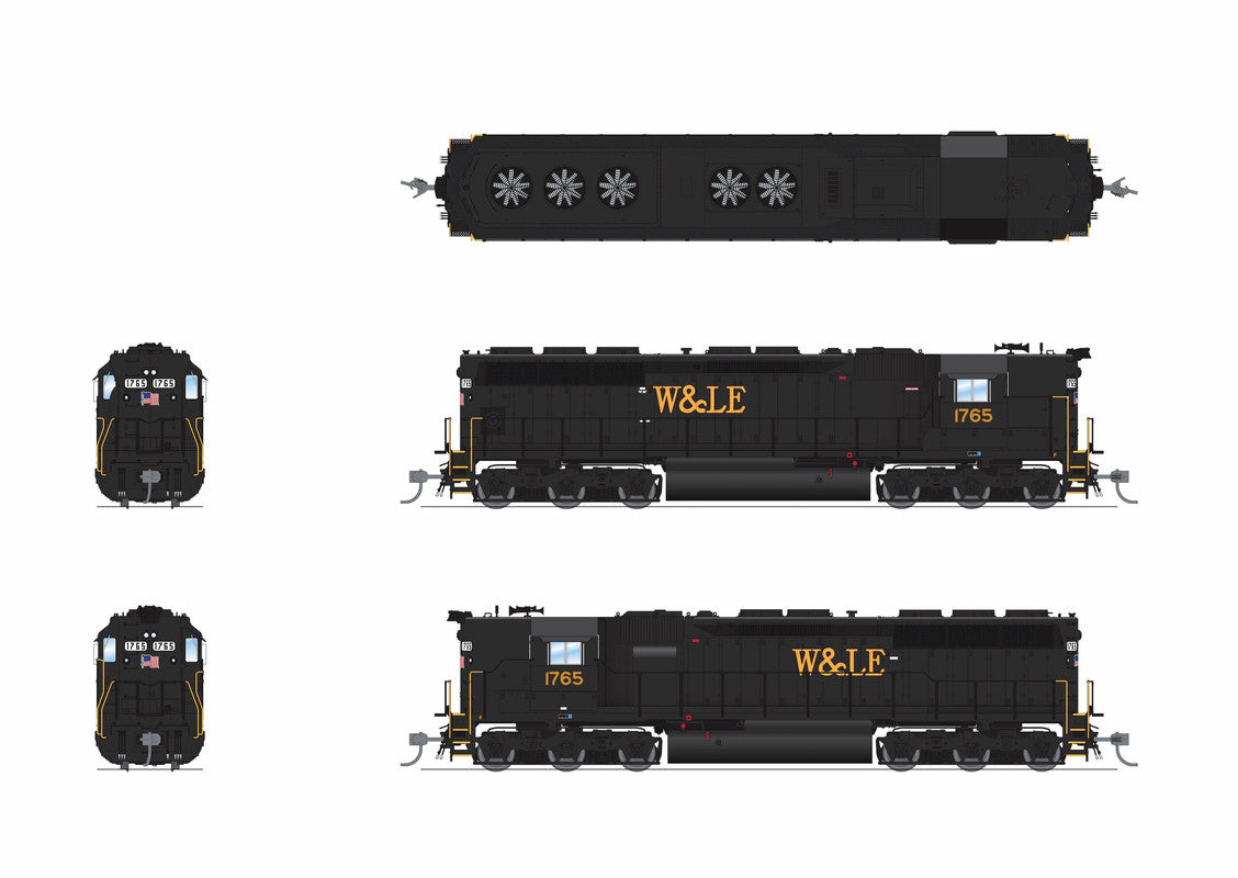 Broadway Limited 9794 HO W&LE EMD SD45 Diesel Locomotive Sound/DC/DCC #1765