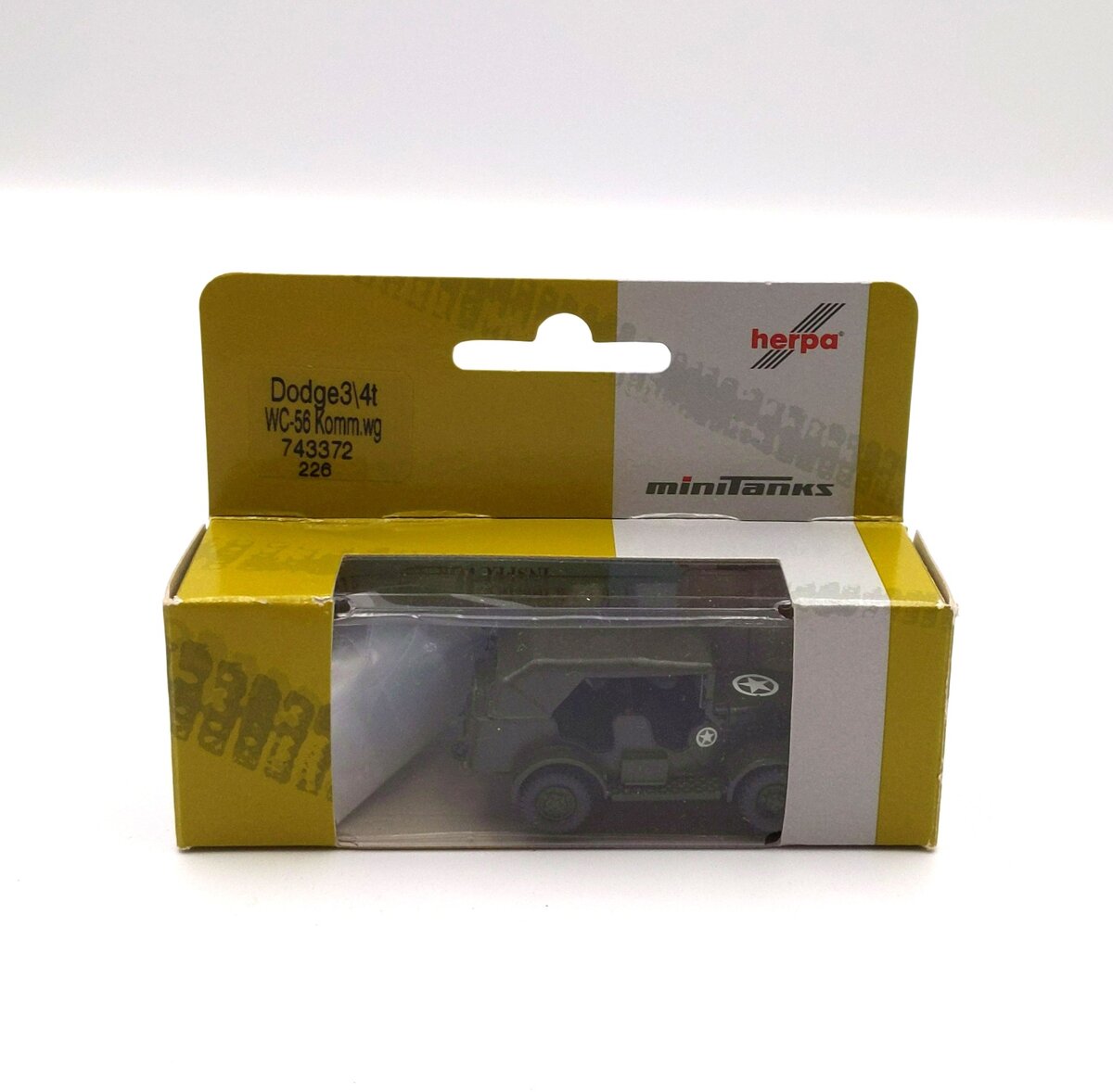 Herpa 743372 HO WC-56 3/4 Ton Dodge Army Minitank
