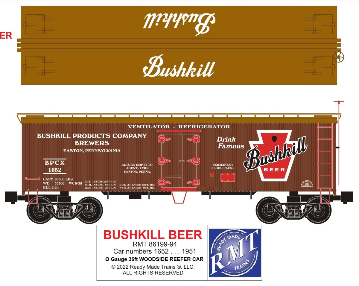 RMT 86199-94 O Bushkill Beer Woodside Reefer