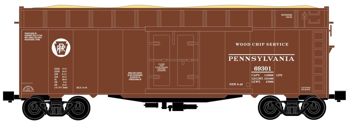 RMT 86415 O Pennsylvania Railroad Woodchip Car