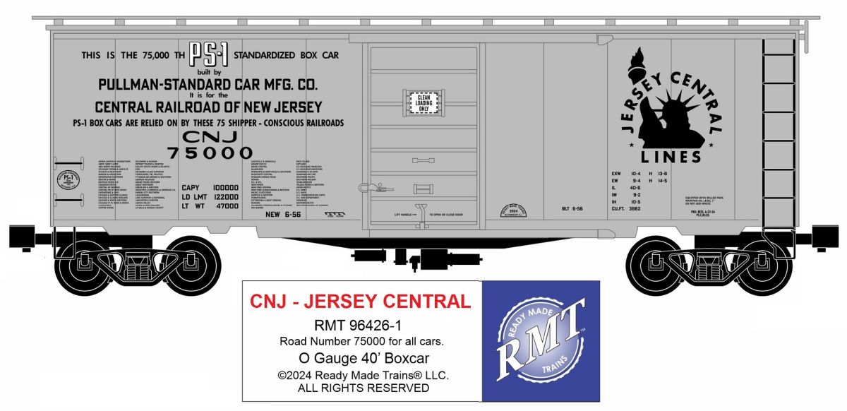 RMT 96426-1 O Central Railroad of New Jersey Boxcar