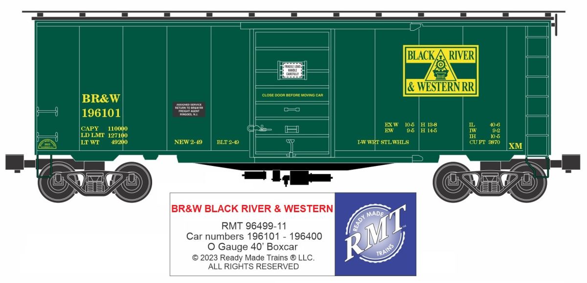 RMT 96499-11 O Black River & Western Boxcar