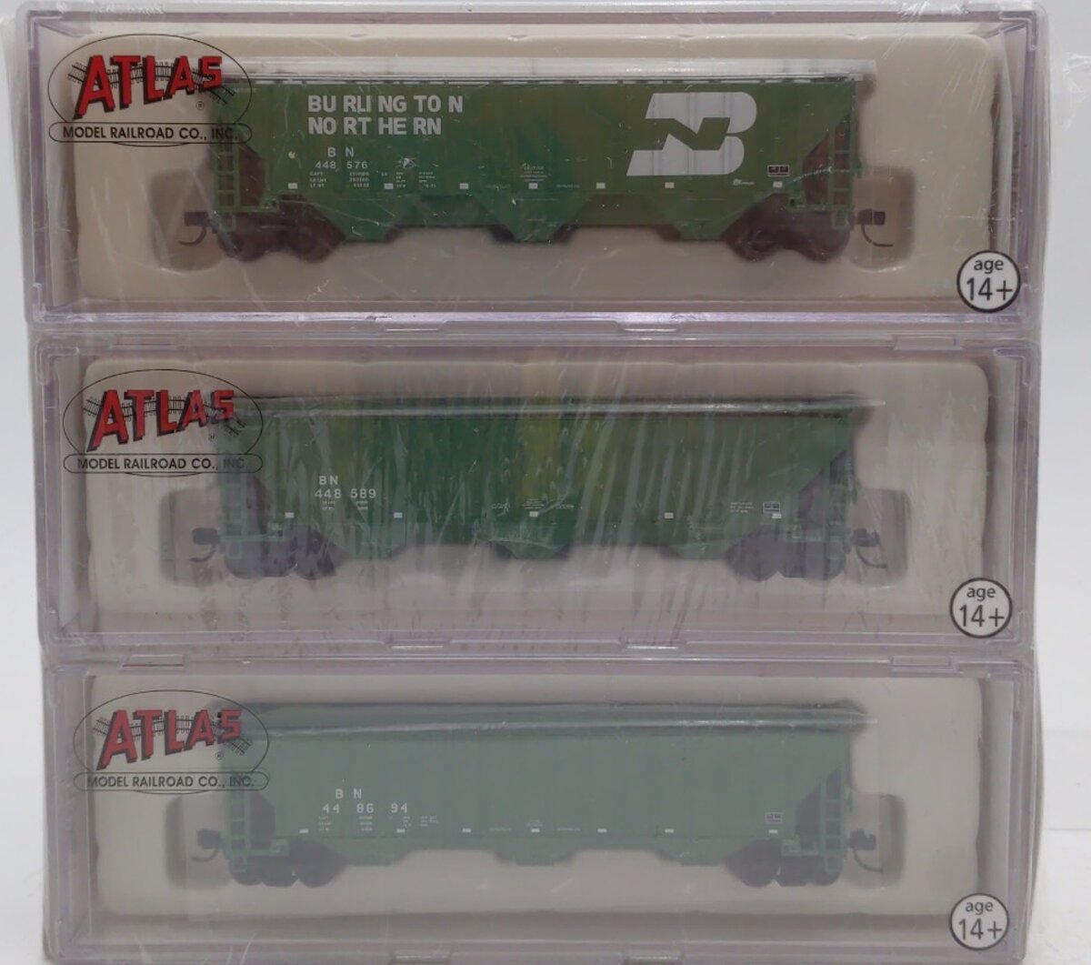 Atlas 4750 N Scale Burlington Northern Covered Hooper Car (Set of 3)