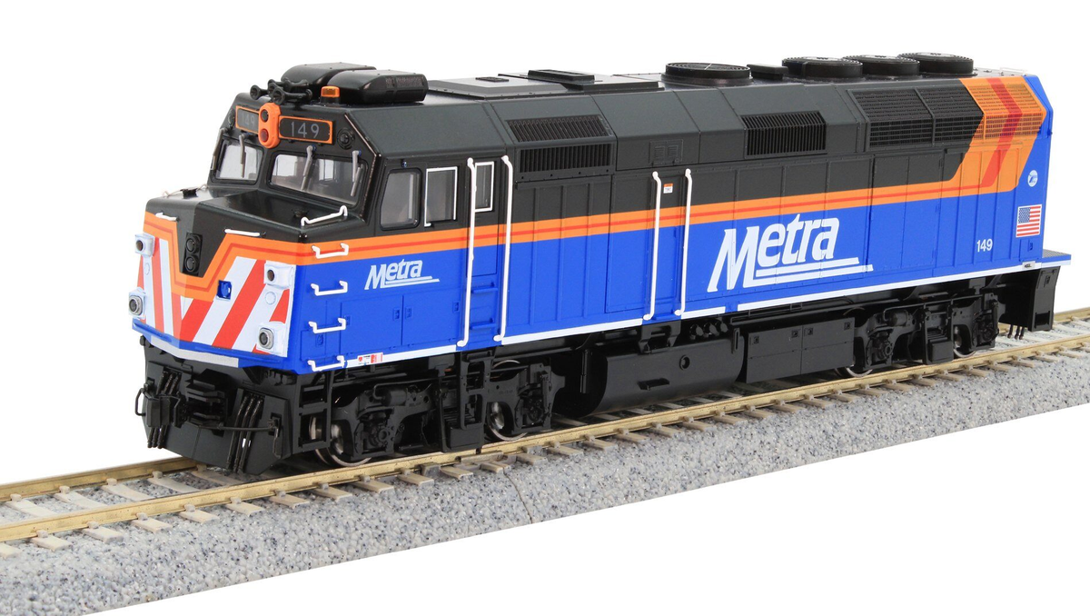 Kato 37-6575 HO Chicago Metra EMD F40PH Diesel Locomotive with Ditch Lights #149