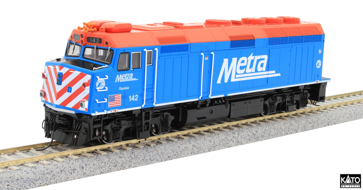 Kato 37-6574-S HO Chicago Metra EMD F40PH Diesel Locomotive w/ Sound #142 Ravina