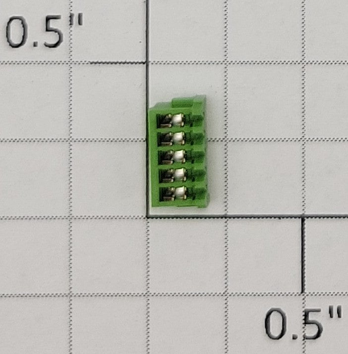 Digi-key 455-2292-ND Green 5-Position Receptacle Female Connector