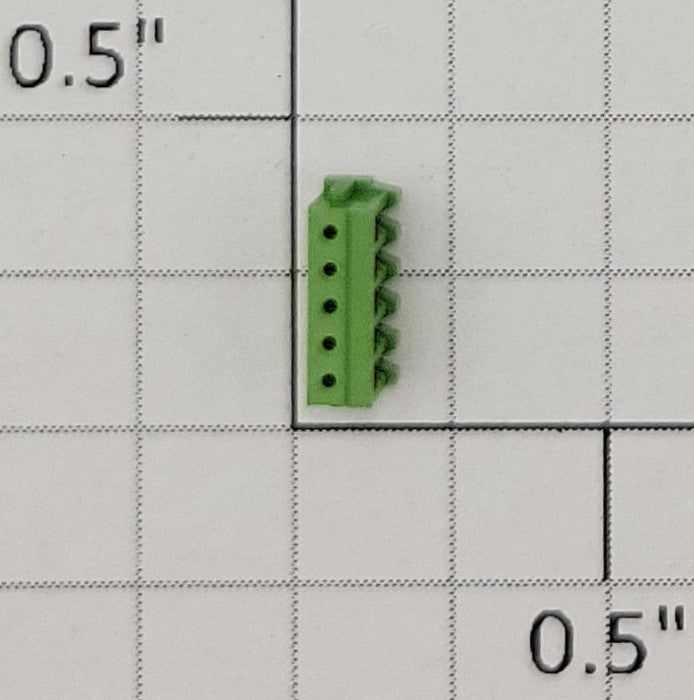 Digi-key 455-2292-ND Green 5-Position Receptacle Female Connector