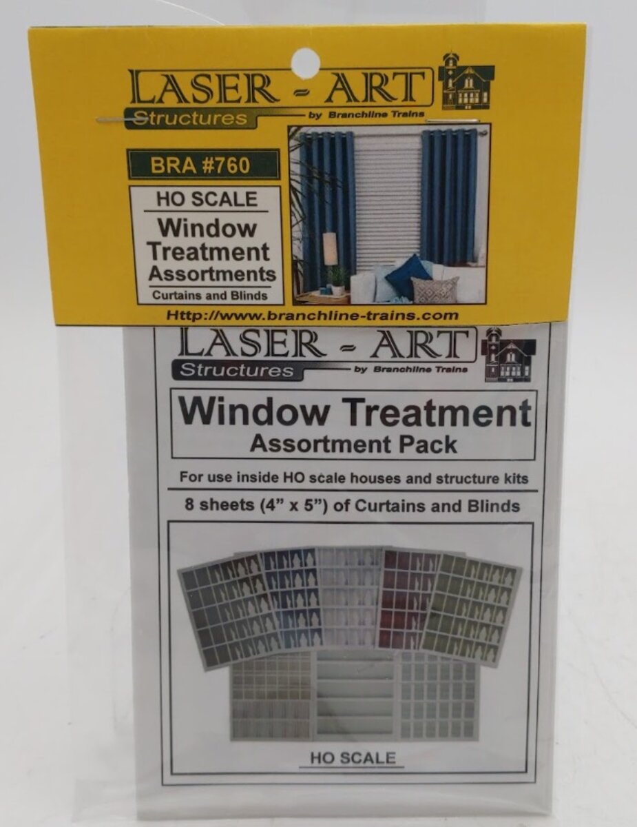 Branchline Trains 760 HO Laser Art Window Treatment Curtains and Blinds Sheet