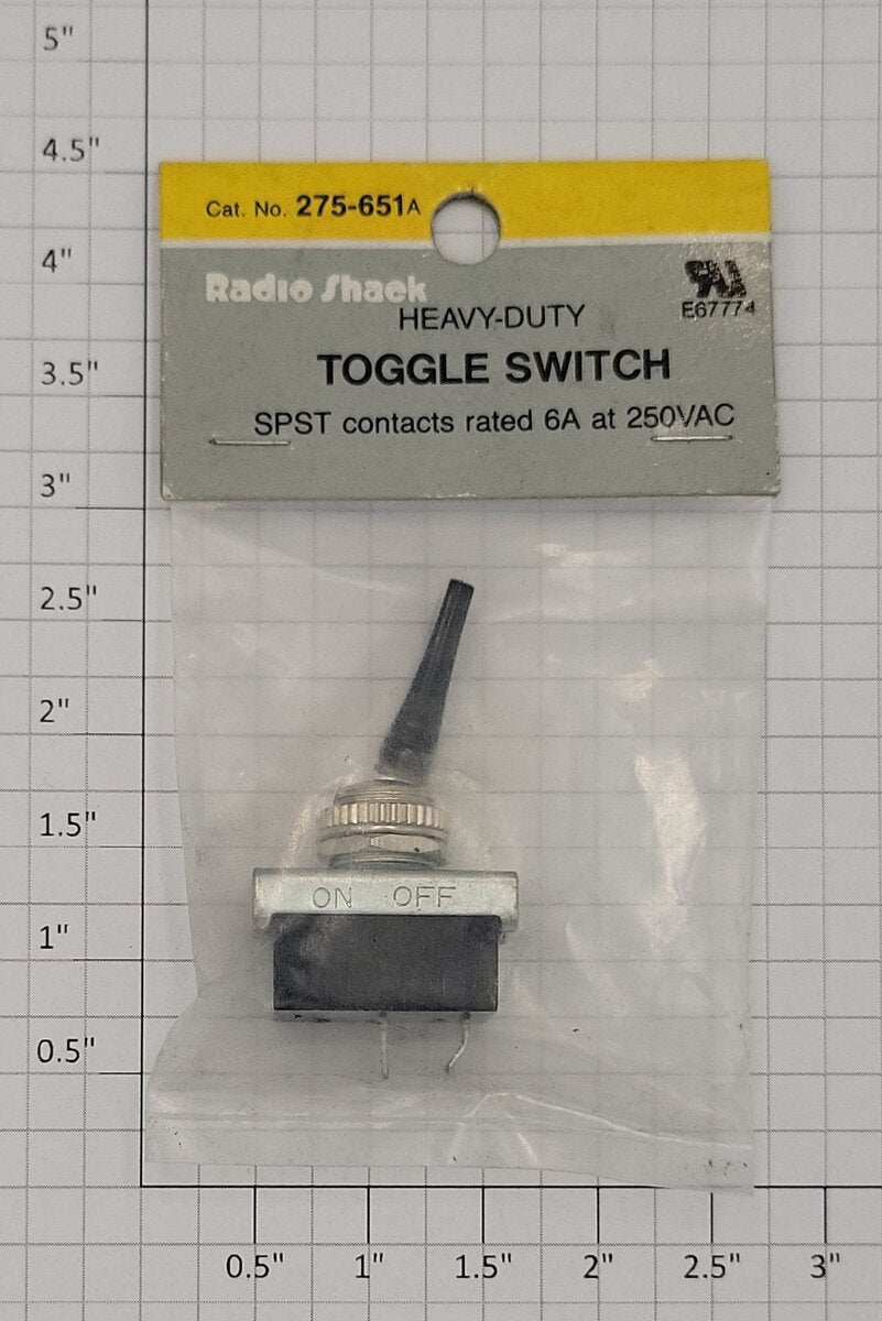 Radio Shack 275-651A Heavy Duty On/Off Toggle Switch