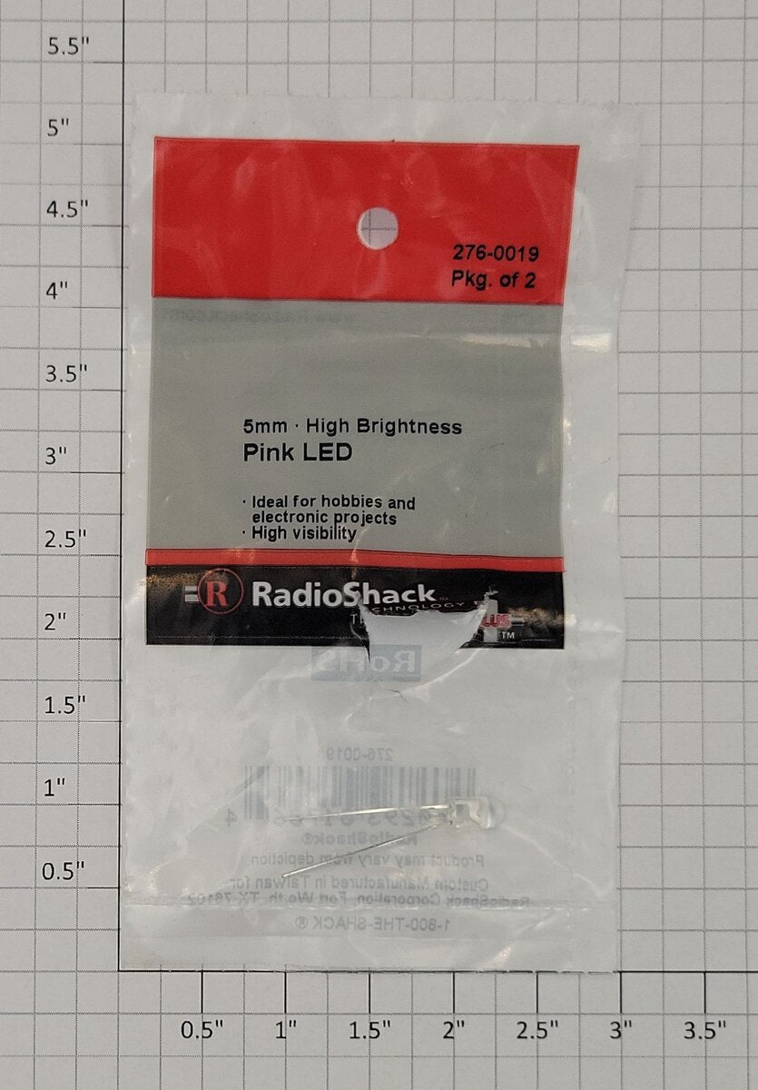 Radio Shack 276-0019 5mm. Pink LED Bulb