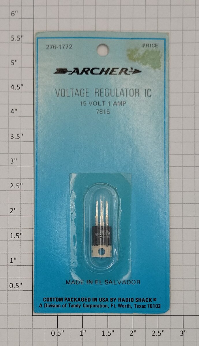 Archer 2761772 Voltage Regulator IC 15 Volt 1 Amp