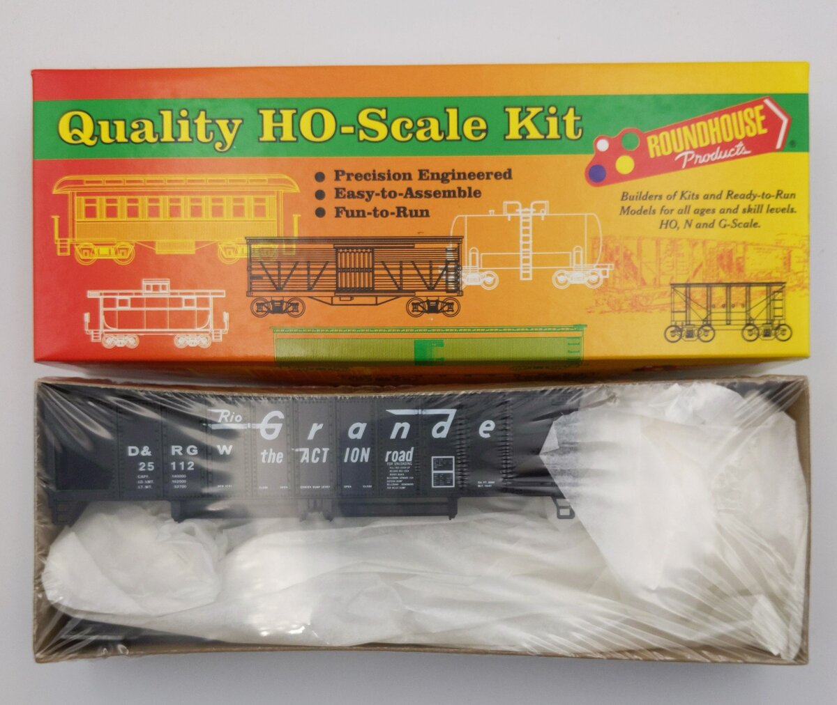 Roundhouse 01564 HO Denver and Rio Grande Ribbed Side Hopper Kit