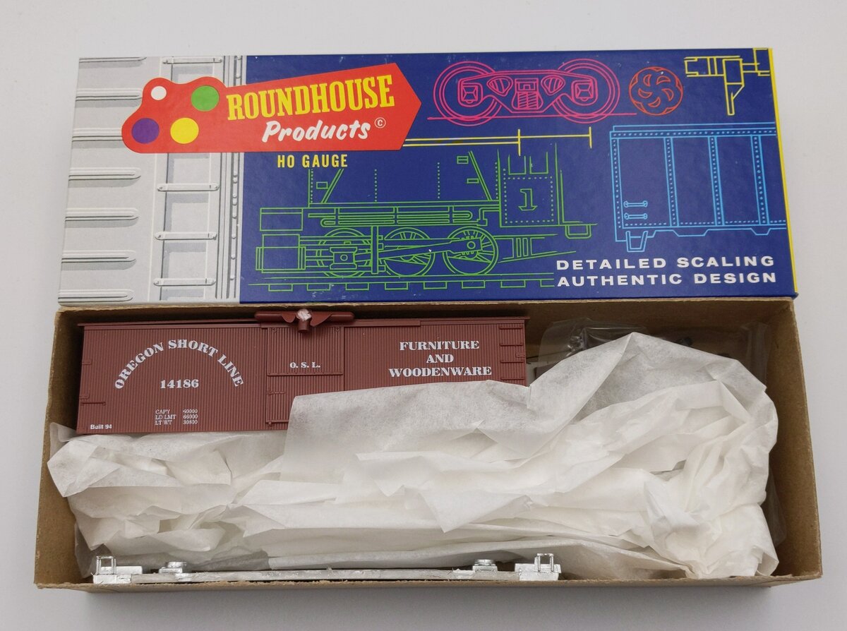 Roundhouse 3295 HO 36' Oregon Short Line Boxcar Kit #14186