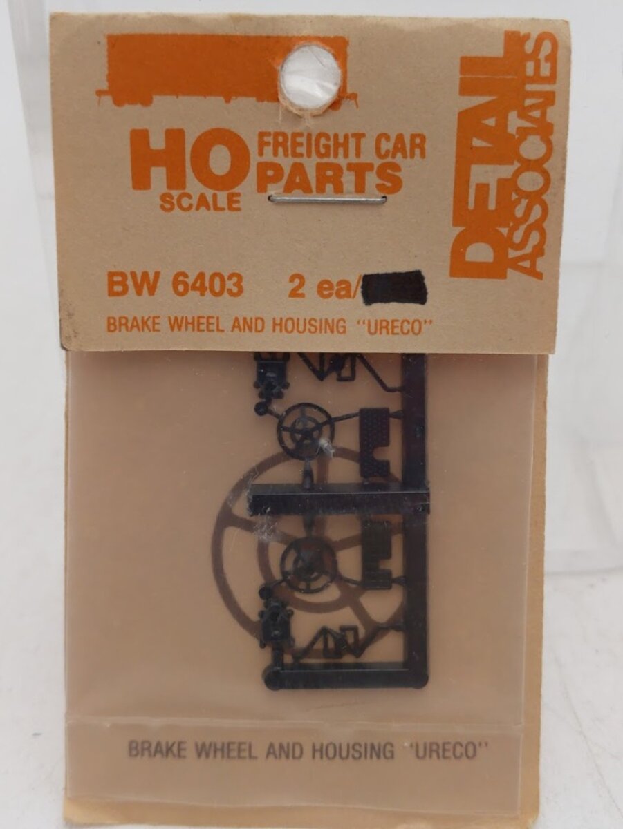 Detail Associates 6403 HO Scale Black Ureco Brake Wheel & Housing Plastic Parts