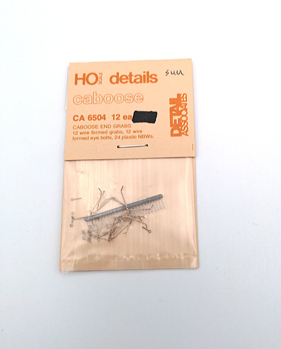 Detail Associates CA6504 HO Caboose End Grabs 12-Wire 12-Eye Bolt & 24 NBW's