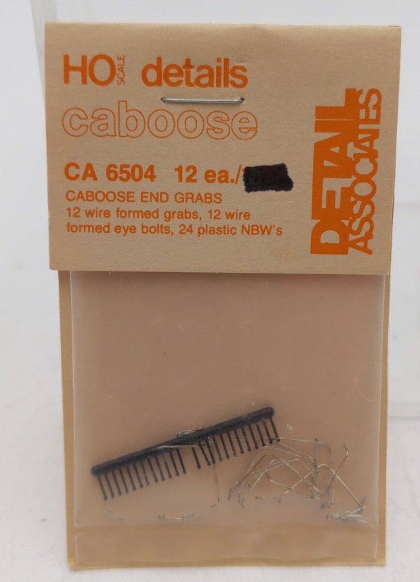 Detail Associates CA6504 HO Caboose End Grabs 12-Wire 12-Eye Bolt & 24 NBW's