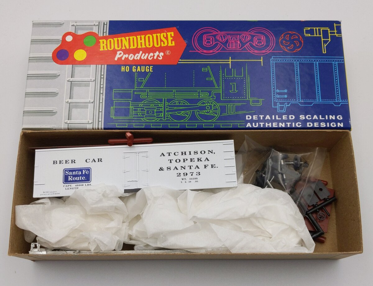 Roundhouse 7881 HO Atchison Topeka Santa Fe 36' Open Top Reefer # 2973 Kit