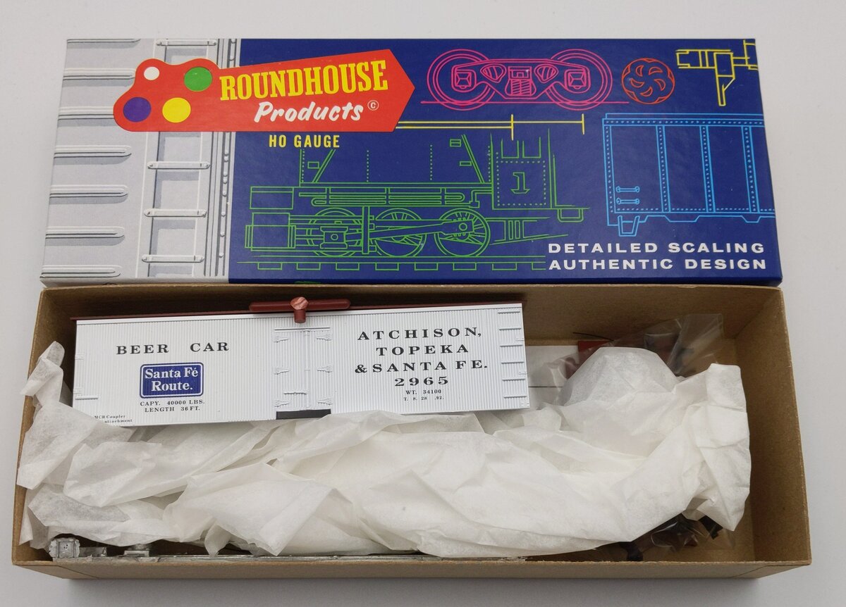 Roundhouse 7881 HO Atchison Topeka Santa Fe 36' Open Top Reefer # 2965 Kit