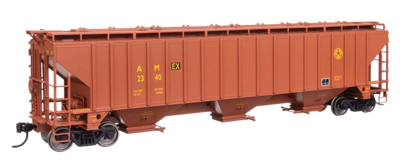 Walthers 910-49064 HO AMEX 57' Trinity 4750 3-Bay Covered Hopper RTR #2340