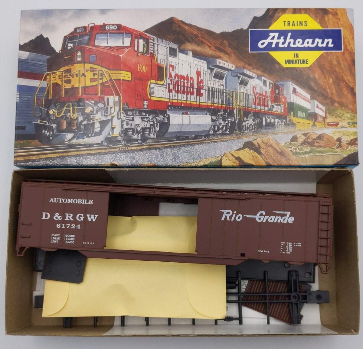 Athearn 5039 HO Scale Denver & Rio Grande Double Door 50' Boxcar Kit