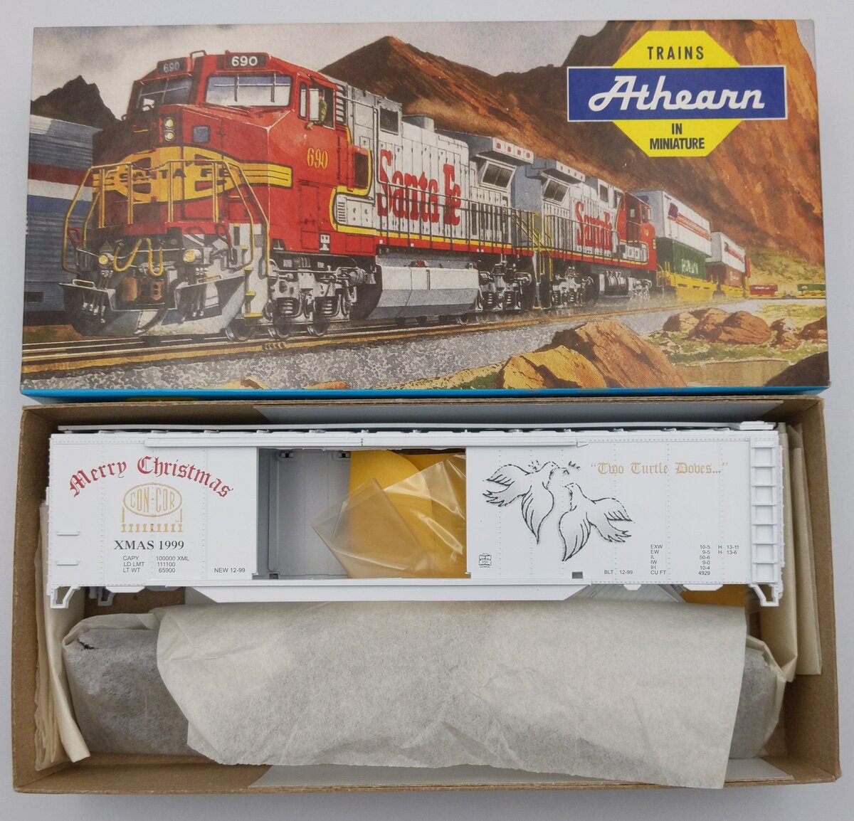 Athearn 0001-00099H HO Con-Cor 1999 Christmas Turtle Doves Boxcar Kit