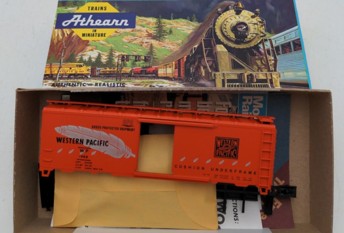 Athearn 1445-2 HO Bev-Bel Western Pacific Circa 1950's 40' Boxcar # 1968 Kit