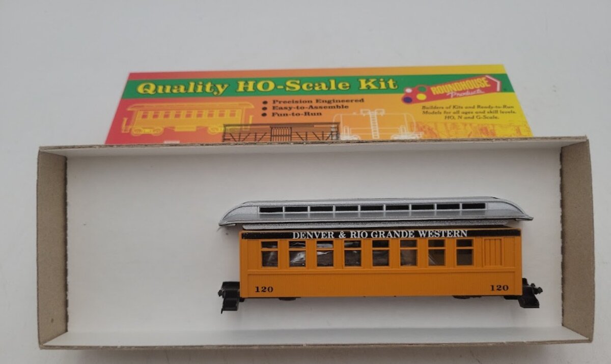 Roundhouse 3707 HO Scale Denver & Rio Grande Western 34' Overton Coach Car Kit