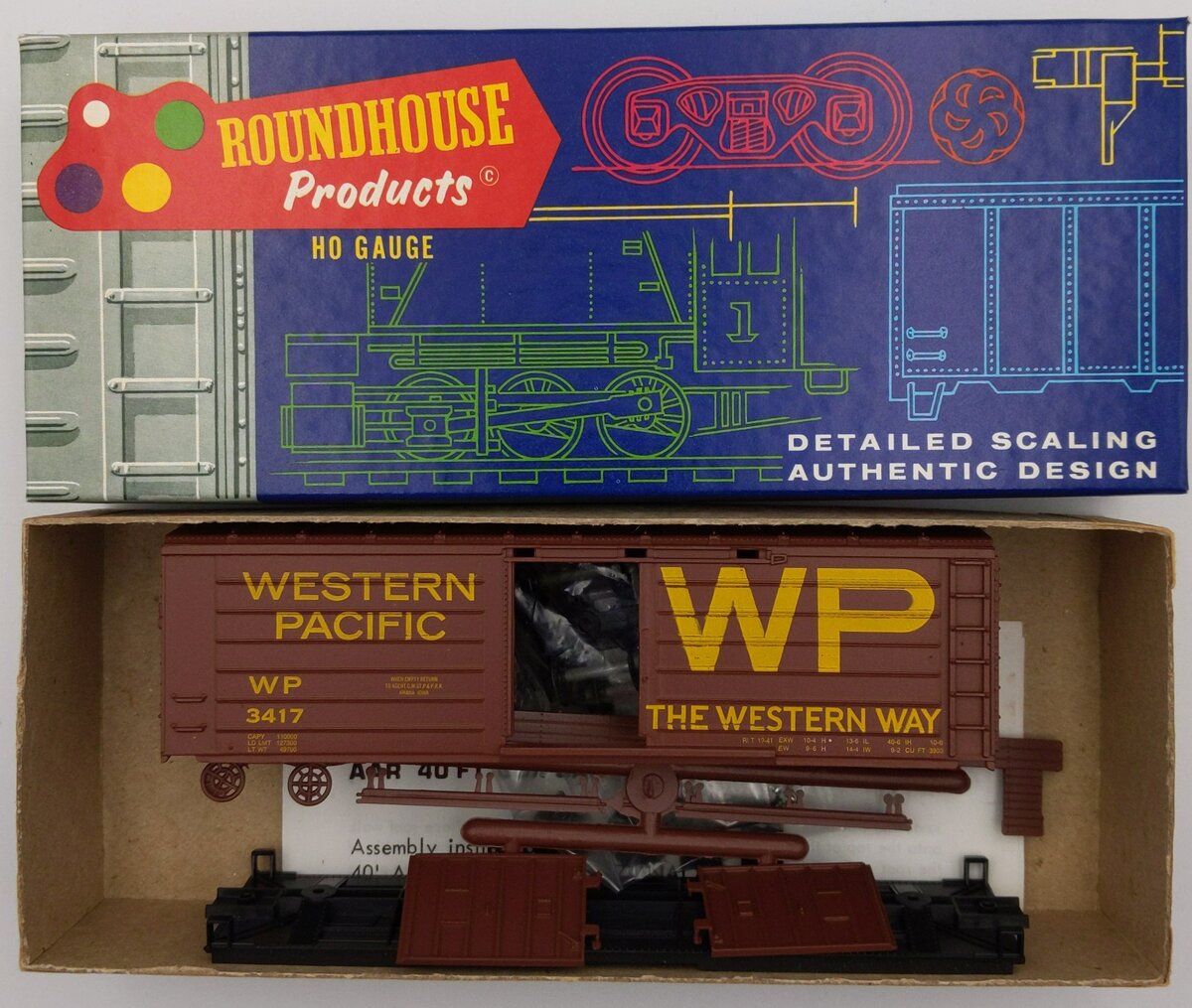 Roundhouse 1025 HO Western Pacific 40' Boxcar Kit