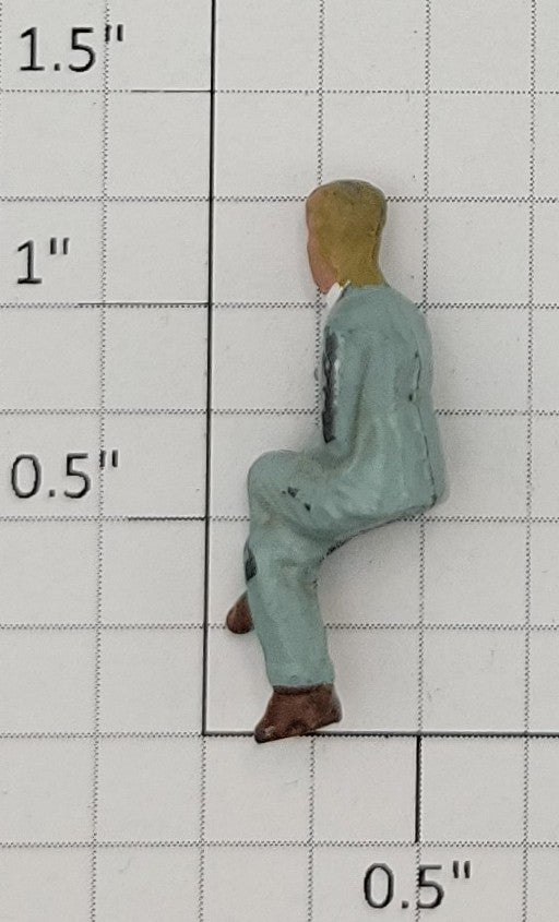 American Flyer FIG0216 Painted Metal Man Flyerville Mini-Craft Sitting Figure