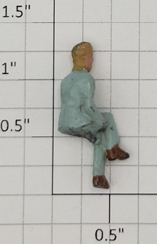 American Flyer FIG0216 Painted Metal Man Flyerville Mini-Craft Sitting Figure