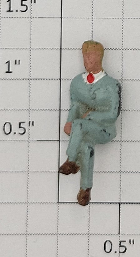American Flyer FIG0216 Painted Metal Man Flyerville Mini-Craft Sitting Figure