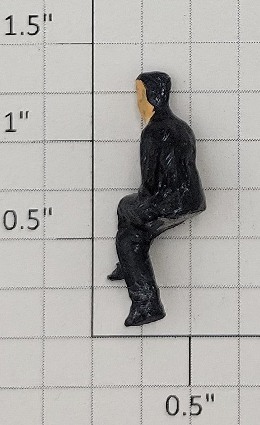 American Flyer FIG0217 Painted Metal Man in Black Suit Flyerville Sitting Figure