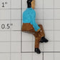 American Flyer FIG0218 Painted Metal Man Blue / Brown Flyerville Sitting Figure