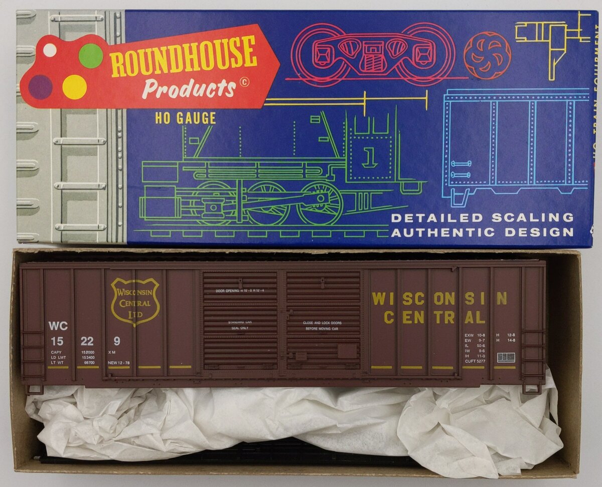 Roundhouse 7721 HO Wisconsin Central 50' FMC Box Car Kit